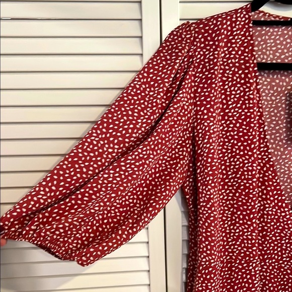 NWT Lucy Paris Elegant Red Polka Dot Wrap Dress - Picture 8 of 9